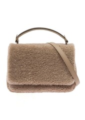 Brunello Cucinelli Beige Shoulder Bag with Front Flap in Fur Woman