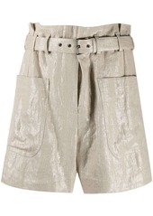Brunello Cucinelli belted high-rise shorts