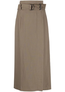 Brunello Cucinelli belted high-waisted midi skirt