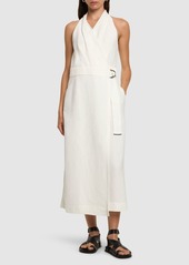 Brunello Cucinelli Belted Poplin Midi Wrap Dress