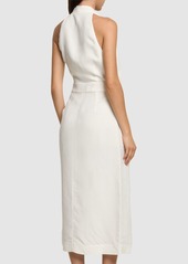 Brunello Cucinelli Belted Poplin Midi Wrap Dress