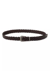 Brunello Cucinelli Braided Leather Belt with Monili