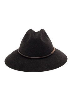 Brunello Cucinelli Brown Fedora Hat with Monile Detail in Felt Woman
