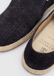 Brunello Cucinelli Brunelllo Cucinelli Mens Suede Braided Espadrilles in Blue