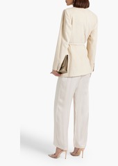 Brunello Cucinelli - Bead-embellished belted corduroy blazer - White - IT 42