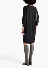 Brunello Cucinelli - Bead-embellished cashmere and silk-blend dress - Gray - M