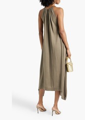 Brunello Cucinelli - Bead-embellished cashmere and silk-blend midi dress - Green - M