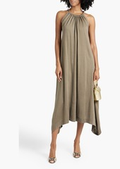 Brunello Cucinelli - Bead-embellished cashmere and silk-blend midi dress - Green - M