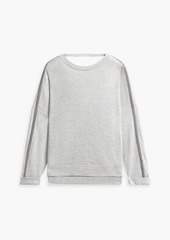 Brunello Cucinelli - Bead-embellished cashmere and silk-blend top - Gray - M