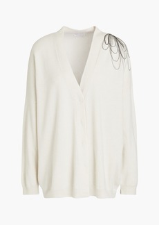 Brunello Cucinelli - Bead-embellished cashmere cardigan - White - L