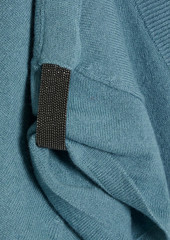 Brunello Cucinelli - Bead-embellished cashmere sweater - Blue - M
