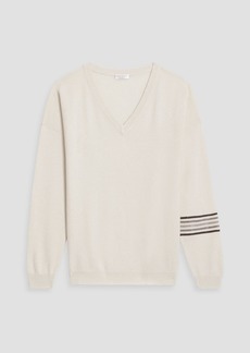Brunello Cucinelli - Bead-embellished cashmere sweater - White - XXL