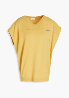 Brunello Cucinelli - Bead-embellished cashmere top - Yellow - M