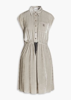 Brunello Cucinelli - Bead-embellished corduroy shirt dress - Gray - S