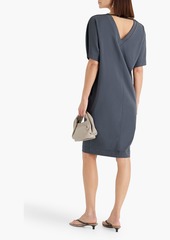 Brunello Cucinelli - Bead-embellished cotton-blend jersey dress - Blue - S