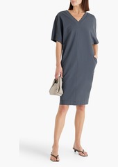 Brunello Cucinelli - Bead-embellished cotton-blend jersey dress - Blue - S