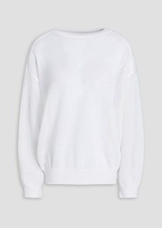 Brunello Cucinelli - Bead-embellished cotton-mesh sweater - White - XXL