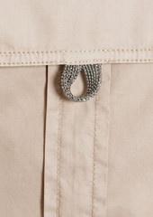 Brunello Cucinelli - Bead-embellished cotton-poplin shirt - Neutral - L