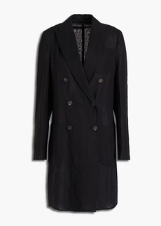 Brunello Cucinelli - Bead-embellished double-breasted cotton coat - Black - IT 42