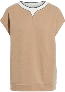 Brunello Cucinelli - Bead-embellished French cotton-blend terry top - Neutral - M