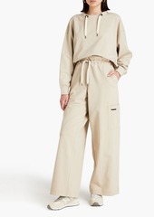 Brunello Cucinelli - Bead-embellished French cotton-blend terry track pants - Neutral - M