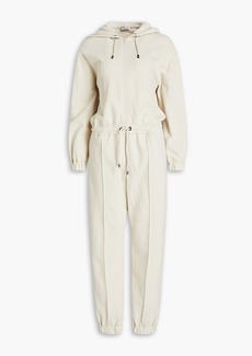 Brunello Cucinelli - Bead-embellished French cotton-terry jumpsuit - White - L