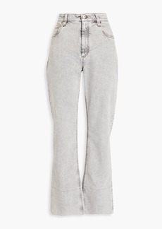 Brunello Cucinelli - Bead-embellished high-rise bootcut jeans - Gray - IT 44