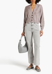 Brunello Cucinelli - Bead-embellished high-rise bootcut jeans - Gray - IT 50