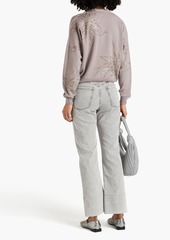 Brunello Cucinelli - Bead-embellished high-rise bootcut jeans - Gray - IT 50