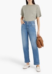 Brunello Cucinelli - Bead-embellished high-rise straight-leg jeans - Blue - IT 38