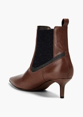 Brunello Cucinelli - Bead-embellished leather ankle boots - Brown - EU 35