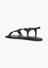 Brunello Cucinelli - Bead-embellished leather sandals - Brown - EU 37