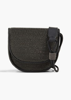 Brunello Cucinelli - Bead-embellished leather shoulder bag - Black - OneSize