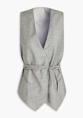 Brunello Cucinelli - Bead-embellished metallic wool-blend vest - Gray - IT 38