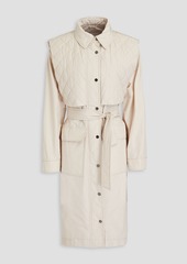 Brunello Cucinelli - Bead-embellished quilted shell trench coat - White - IT 36
