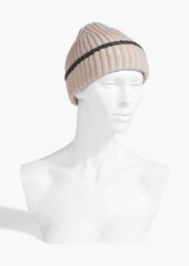 Brunello Cucinelli - Bead-embellished ribbed cashmere beanie - White - S