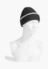 Brunello Cucinelli - Bead-embellished ribbed cashmere beanie - White - S