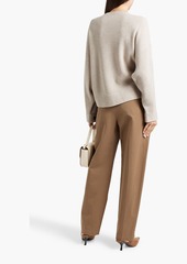 Brunello Cucinelli - Bead-embellished ribbed cashmere sweater - Neutral - XL