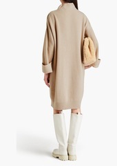 Brunello Cucinelli - Bead-embellished ribbed cashmere turtleneck dress - Neutral - XS