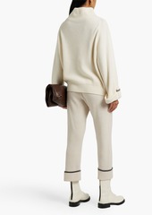 Brunello Cucinelli - Bead-embellished ribbed cashmere turtleneck sweater - White - M