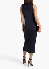 Brunello Cucinelli - Bead-embellished ribbed cotton-blend midi dress - Blue - XXS