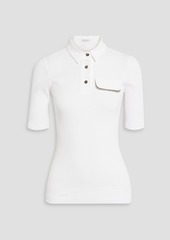 Brunello Cucinelli - Bead-embellished ribbed cotton polo shirt - White - L