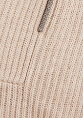 Brunello Cucinelli - Bead-embellished ribbed cotton sweater - Brown - XS