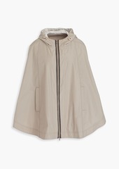 Brunello Cucinelli - Bead-embellished shell hooded jacket - Neutral - IT 42