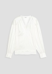 Brunello Cucinelli - Bead-embellished silk-blend satin blouse - White - M