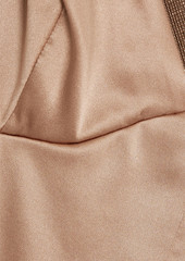 Brunello Cucinelli - Bead-embellished silk-blend satin camisole - Neutral - M