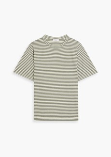 Brunello Cucinelli - Bead-embellished striped cashmere-blend T-shirt - Green - L