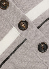 Brunello Cucinelli - Bead-embellished striped cashmere cardigan - Gray - M
