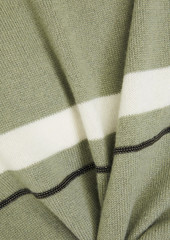 Brunello Cucinelli - Bead-embellished striped cashmere sweater - Green - M