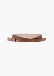 Brunello Cucinelli - Bead-embellished suede belt - Neutral - M